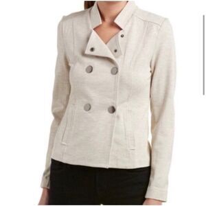 Cabi Women Long Sleeve Cream Double Breasted Jacket Size S